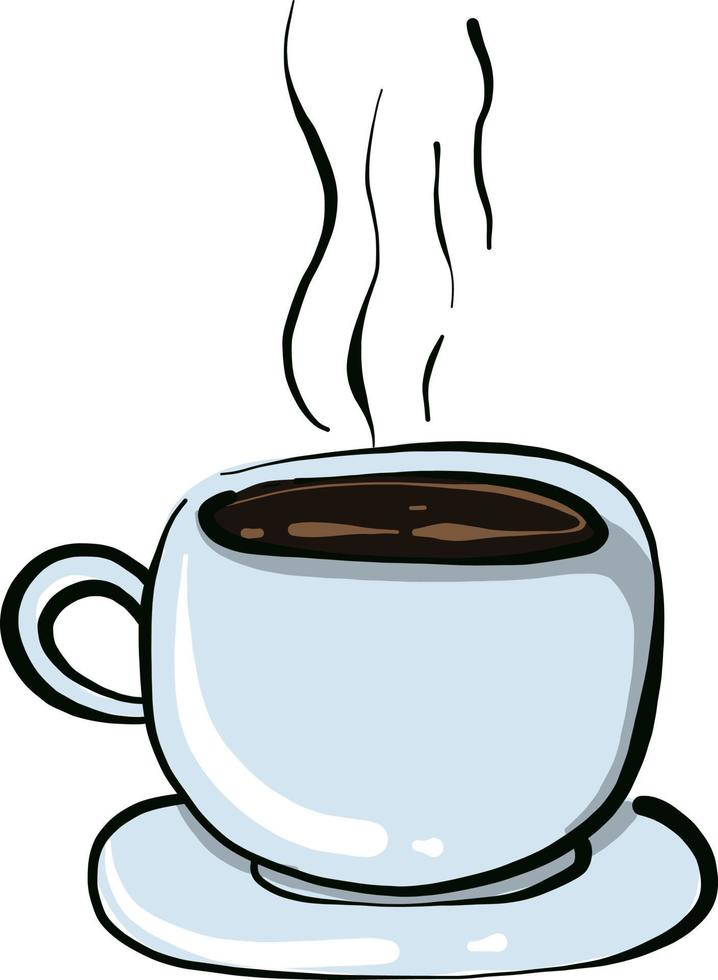 xícara de café quente, ilustração, vetor em fundo branco