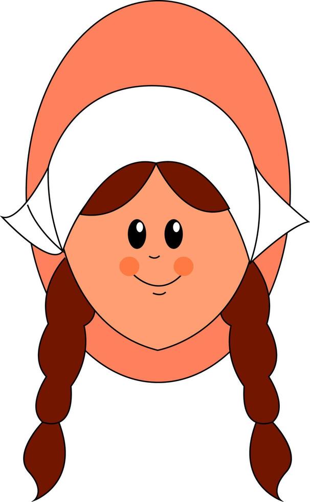 garota do campo com cabelo vermelho, ilustração, vetor em fundo branco.