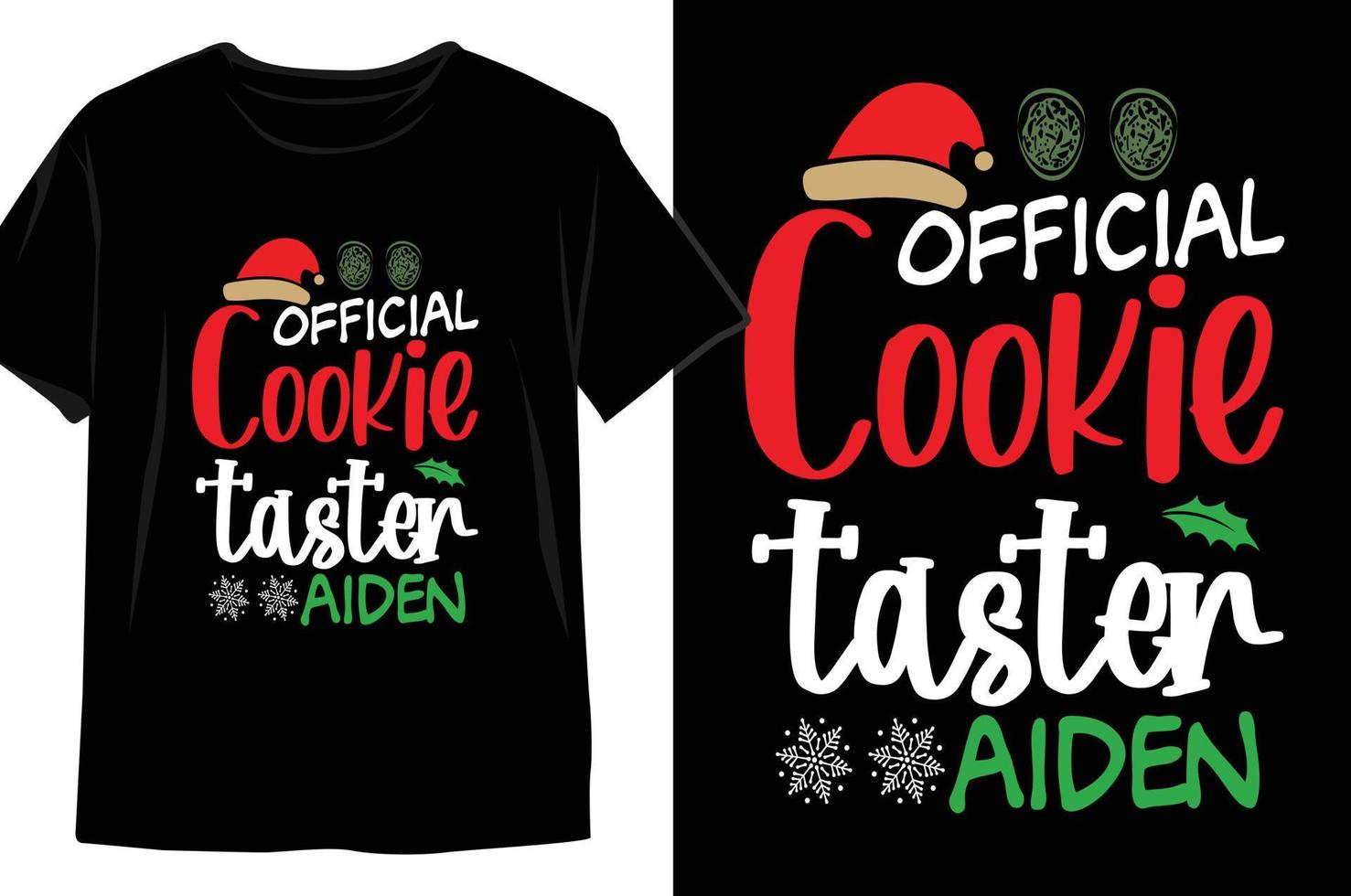 design oficial de camiseta de natal para provador de biscoitos vetor
