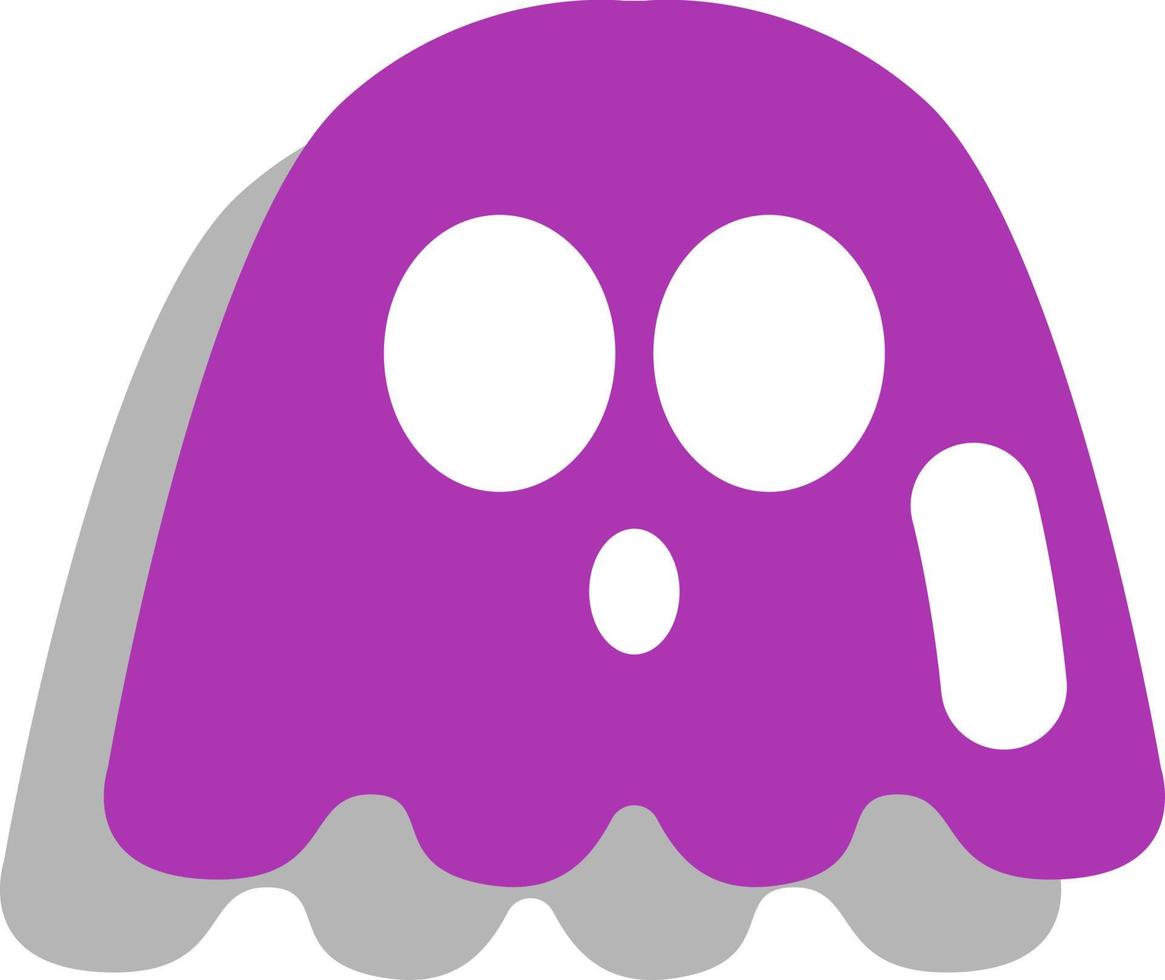 fantasma de halloween roxo, ilustração, vetor em um fundo branco.