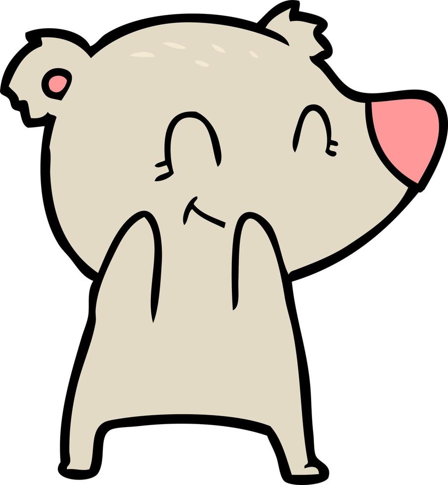urso de desenho animado sorrindo vetor