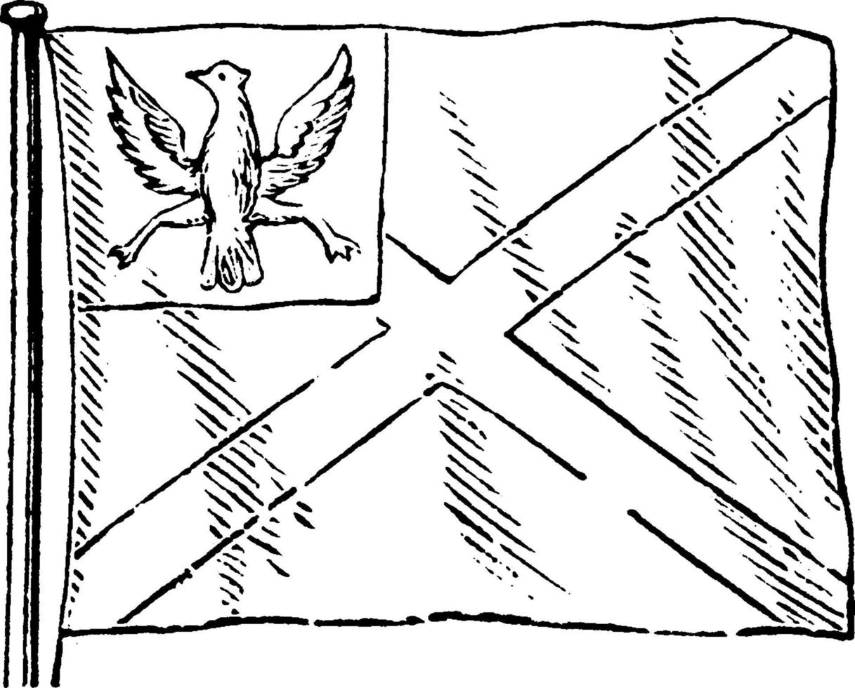 bandeira da polônia, ilustração vintage vetor