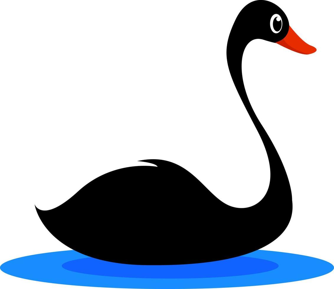 cisne negro, ilustração, vetor em fundo branco.