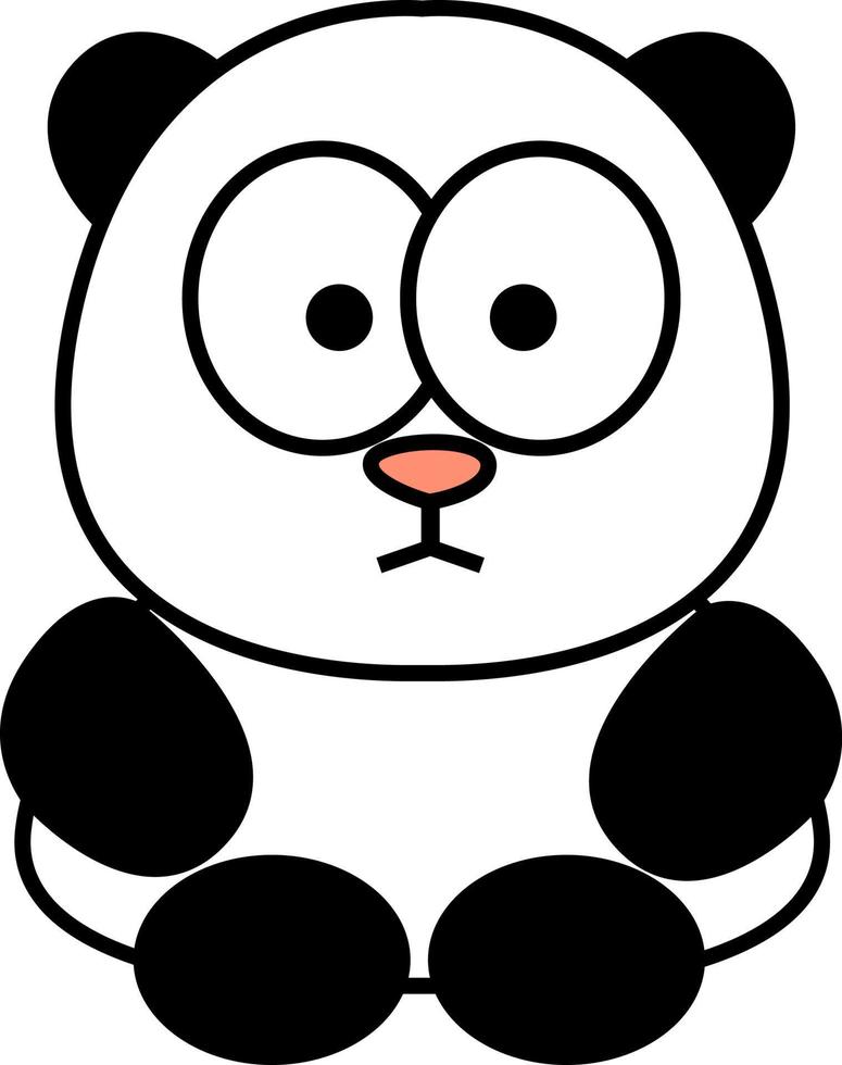 panda bonito, ilustração, sobre um fundo branco. vetor