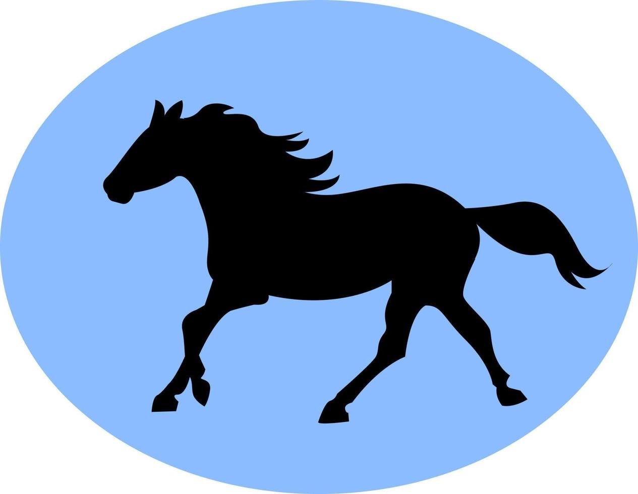 cavalo preto, ilustração, vetor em fundo branco.