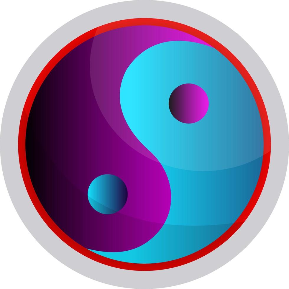símbolo colorido da ilustração vetorial de religião taoísta em um fundo branco vetor