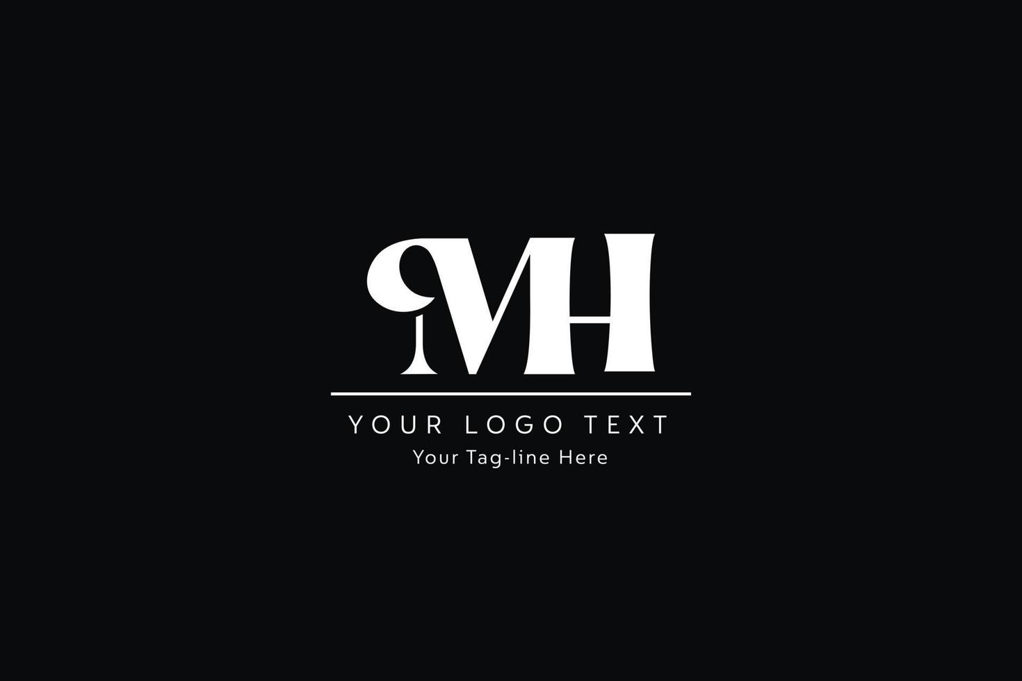 hm design de logotipo de carta. ilustração em vetor criativo moderno hm letras ícone.