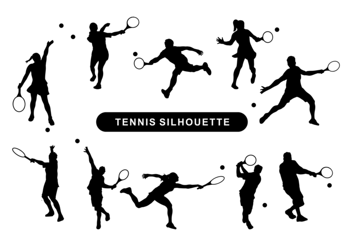 Jogador de tênis Silhouette Vector