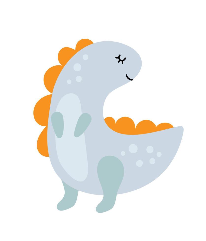 sorridente menino dino fofo. vector bebê dinossauro desenhado à mão. doce ilustração legal para camiseta de berçário, menino de vestuário infantil, convite, design infantil escandinavo simples