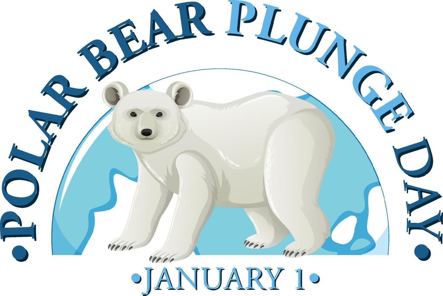 urso polar mergulho dia ícone de janeiro vetor