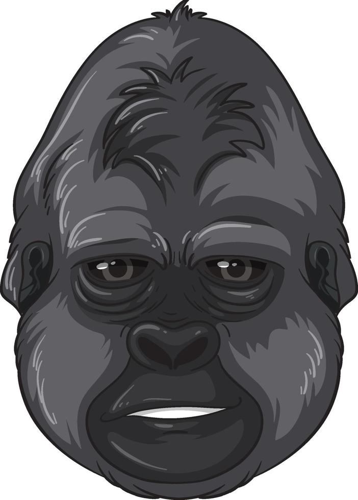 cabeça de gorila preto isolado vetor