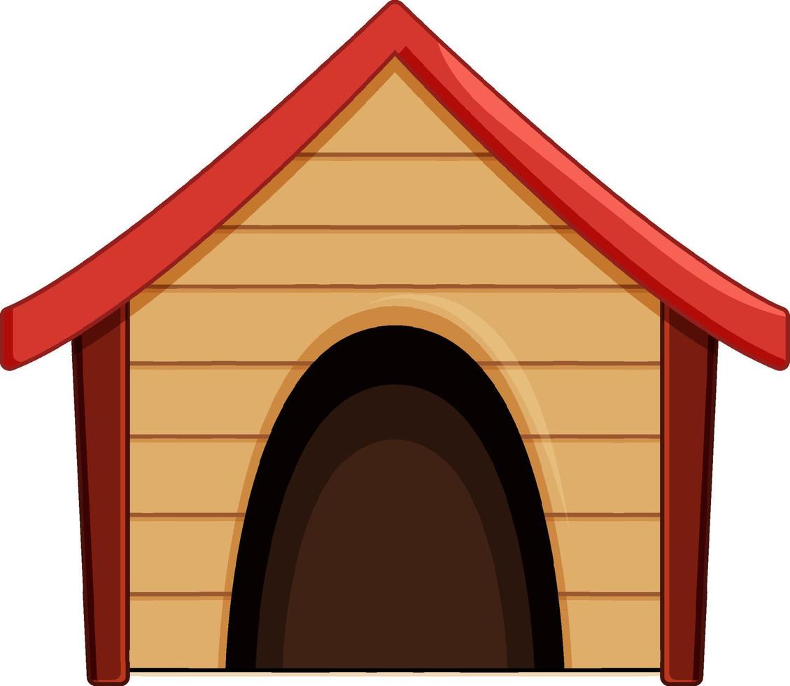 casinha de cachorro de madeira isolada vetor