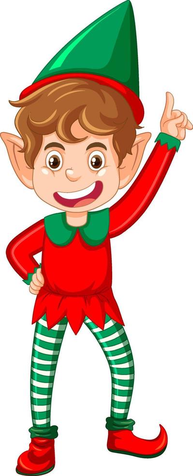 personagem de desenho animado de duende de natal vetor