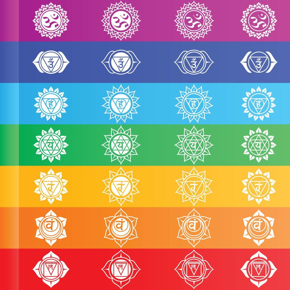 design de vetores de símbolos de chakra
