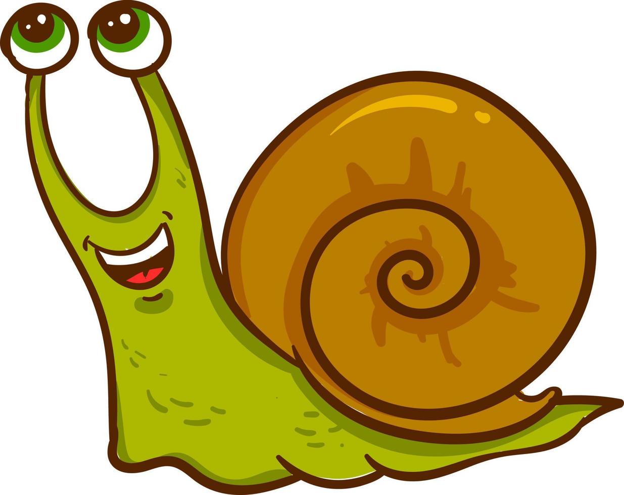 caracol rindo, ilustração, vetor em um fundo branco.