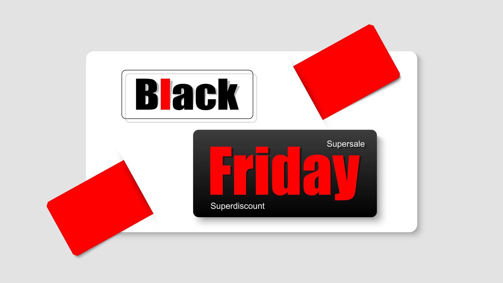 Black Friday banner preto, vermelho e branco vetor