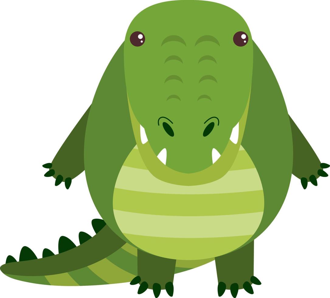 crocodilo feliz, ilustração, vetor em fundo branco.