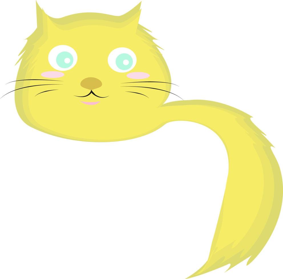 gato amarelo, ilustração, vetor em fundo branco