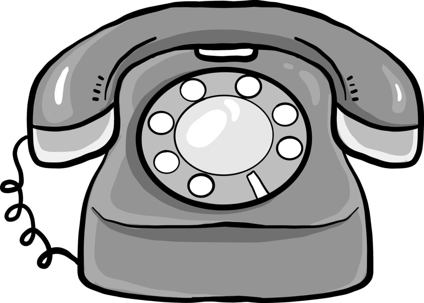 telefone cinza antigo, ilustração, vetor em fundo branco