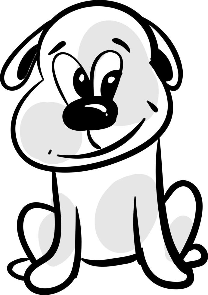 cão pequeno feliz, ilustração, vetor em fundo branco