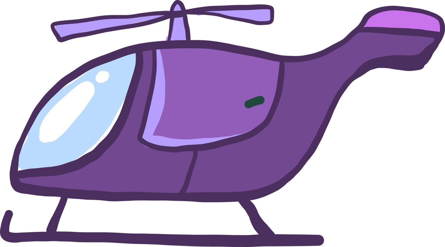 helicóptero violeta, ilustração, vetor em fundo branco