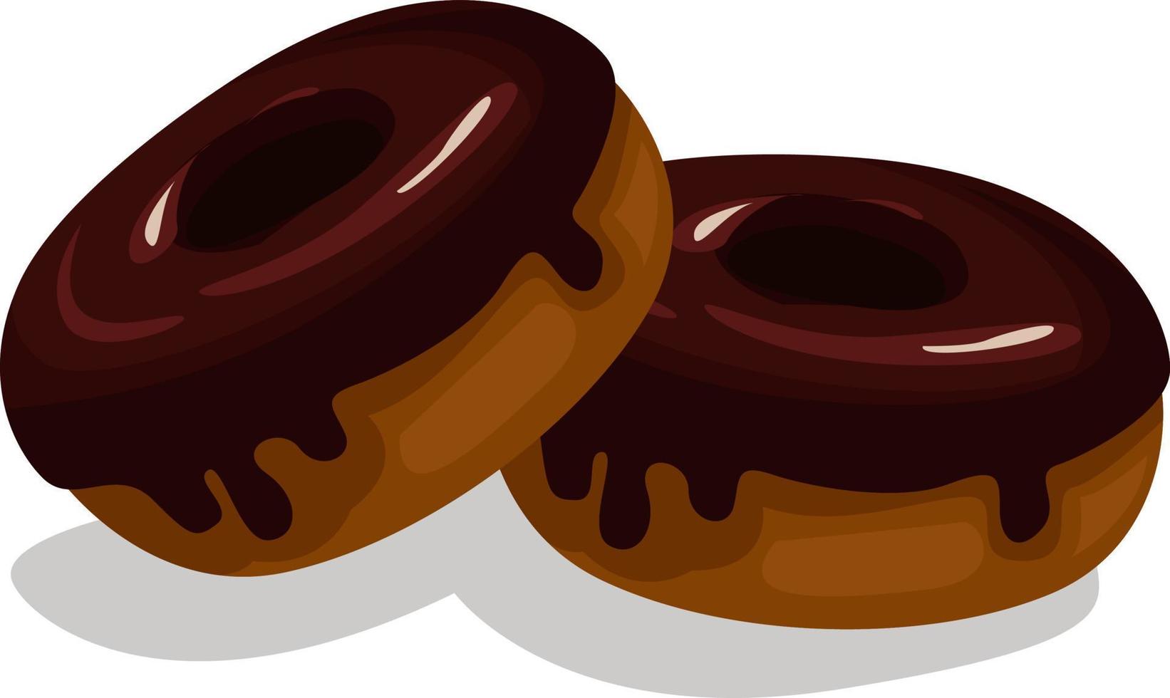 rosquinhas de chocolate, ilustração, vetor em fundo branco