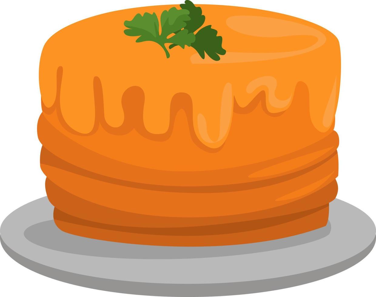 bolo de laranja, ilustração, vetor em fundo branco.