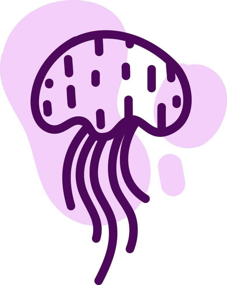 medusa de veneno tropical roxo, ilustração, vetor em fundo branco.