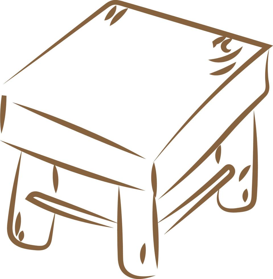 desenho de cadeira de madeira, ilustração, vetor em fundo branco.