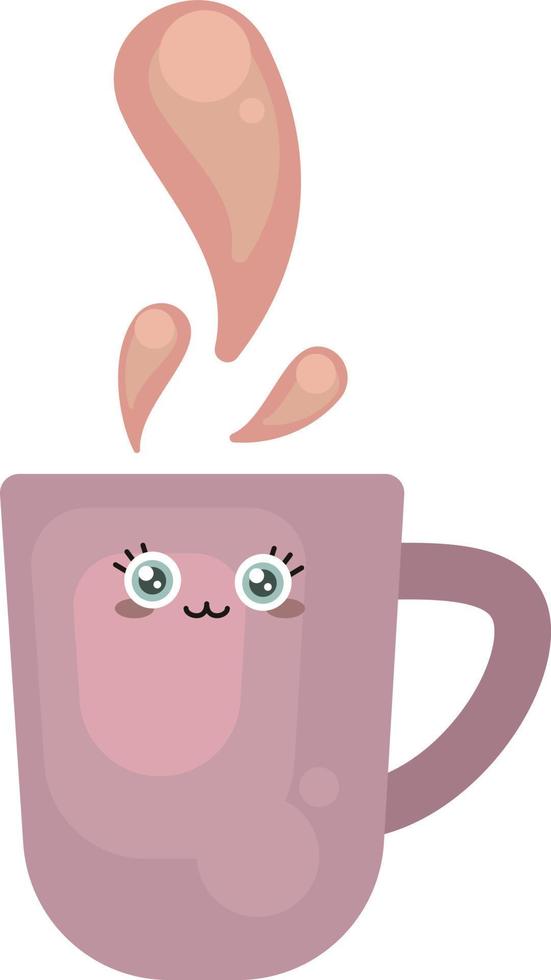 boné com café, ilustração, vetor em fundo branco