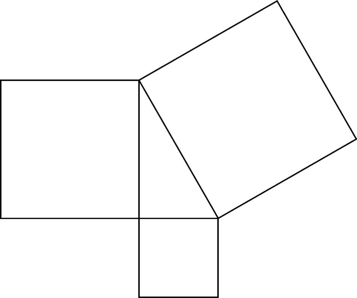 prova geométrica do teorema de pitágoras, ilustração vintage vetor