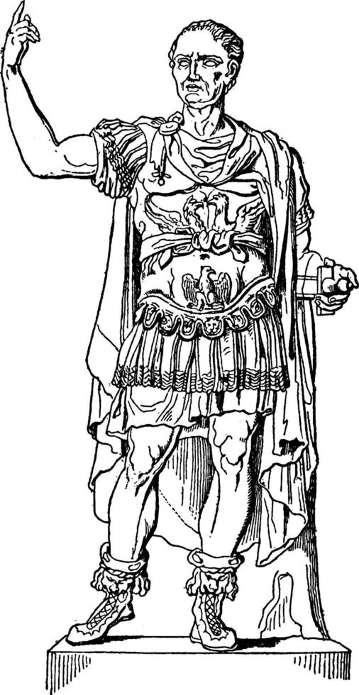 Júlio César, ilustração vintage vetor