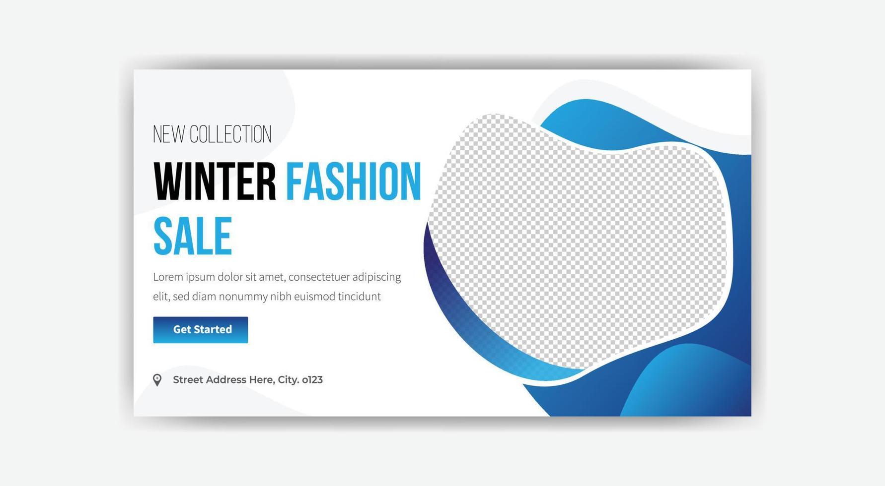 design de modelo de banner de miniatura de venda de moda de inverno vetor