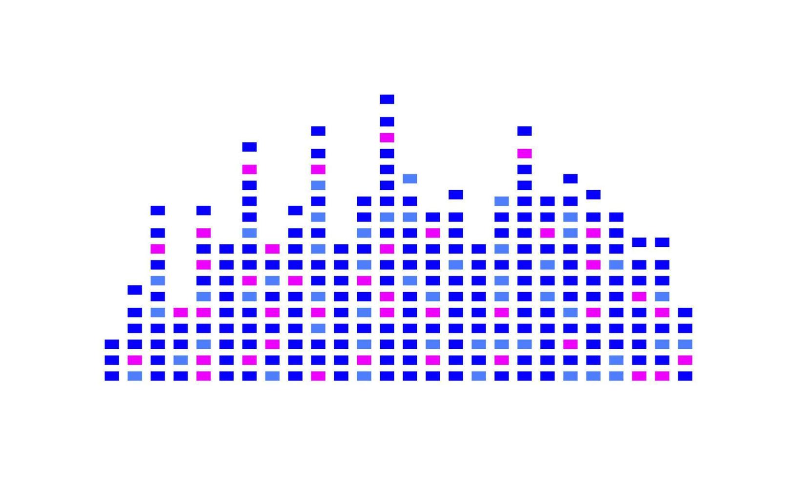 equalizador azul e rosa musical abstrato em um fundo branco vetor