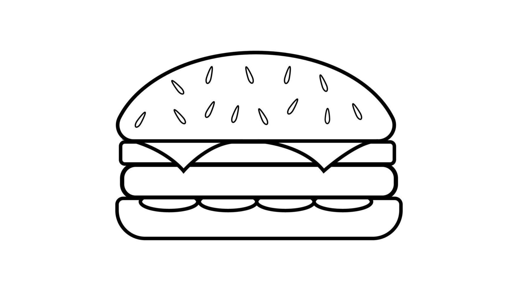 ícone de fast food, ilustração vetorial simples preta isolada vetor