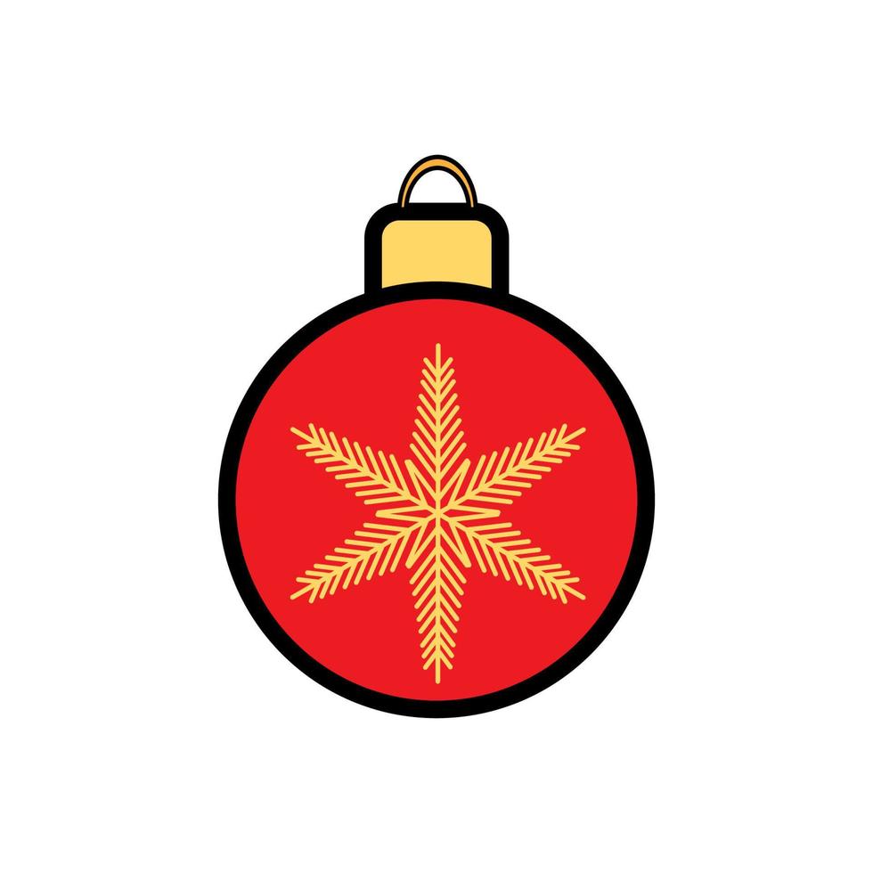 brinquedo de árvore de natal, bola vermelha de natal para decoração e design. ilustração vetorial vetor