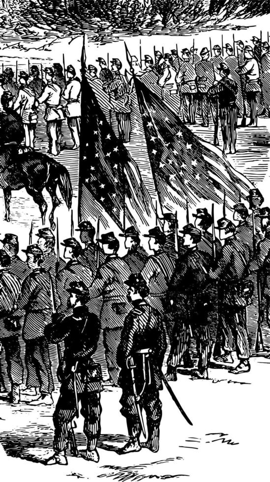 batalha de ilustração vintage de malvern hill vetor