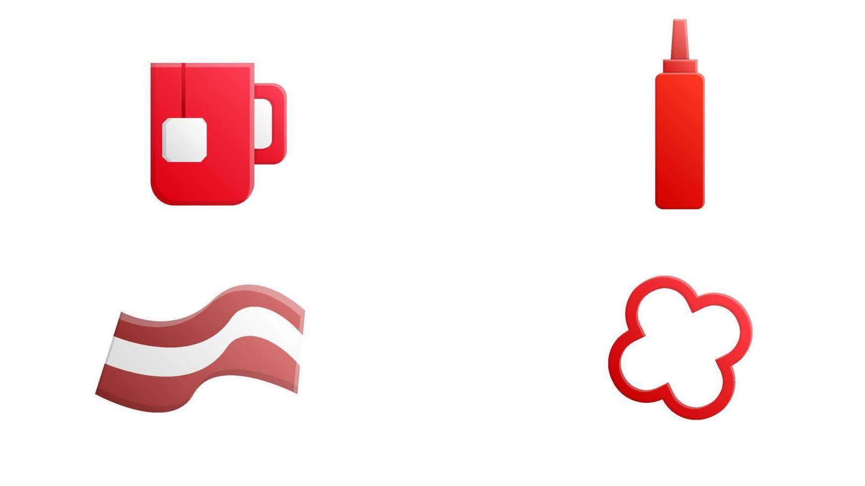 ícones quentes para web e mobile. conjunto de ícones quentes incluídos linha mercúrio, chá, bombeiro, biquíni, ketchup, salsicha, saquinho de chá, vulcão, café, pimenta em fundo preto vetor