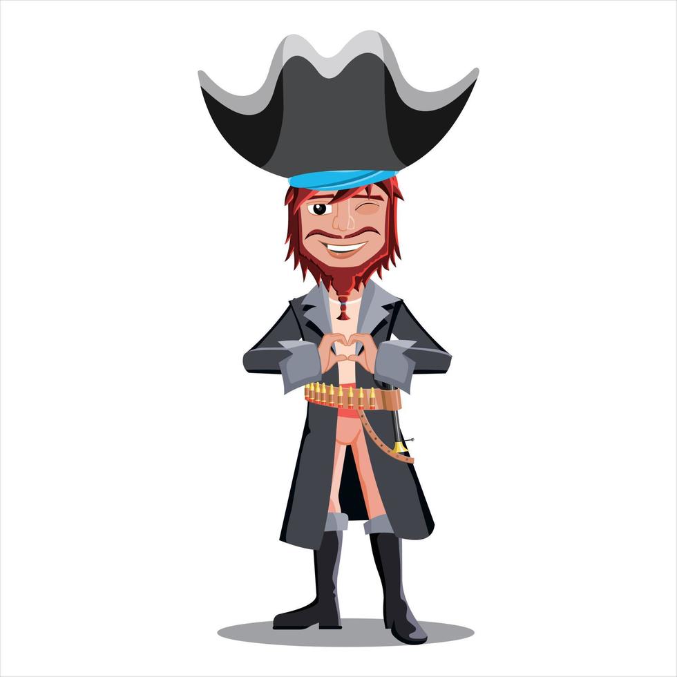 ilustração vetorial de personagem pirata de desenho animado vetor