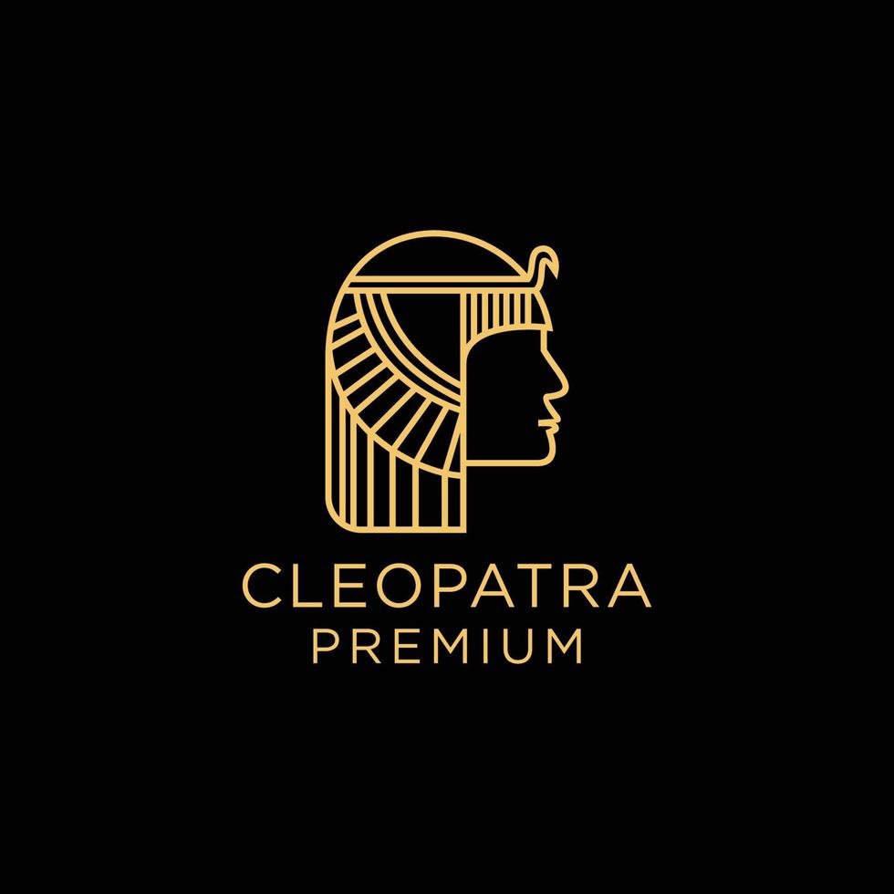 modelo de ícone de design de logotipo cleópatra vetor