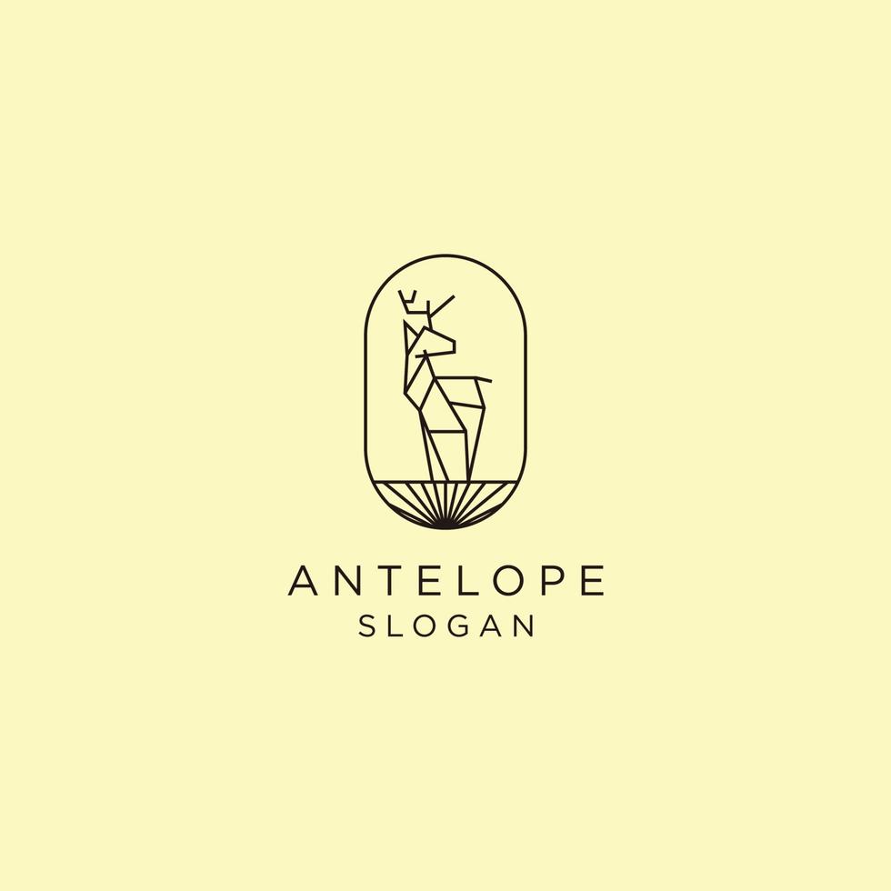 vetor de ícone de design de logotipo de antílope