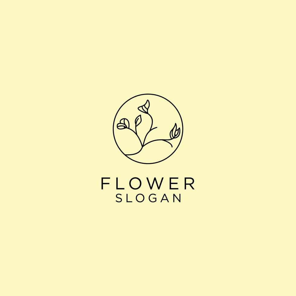 vetor de ícone de design de logotipo de flor