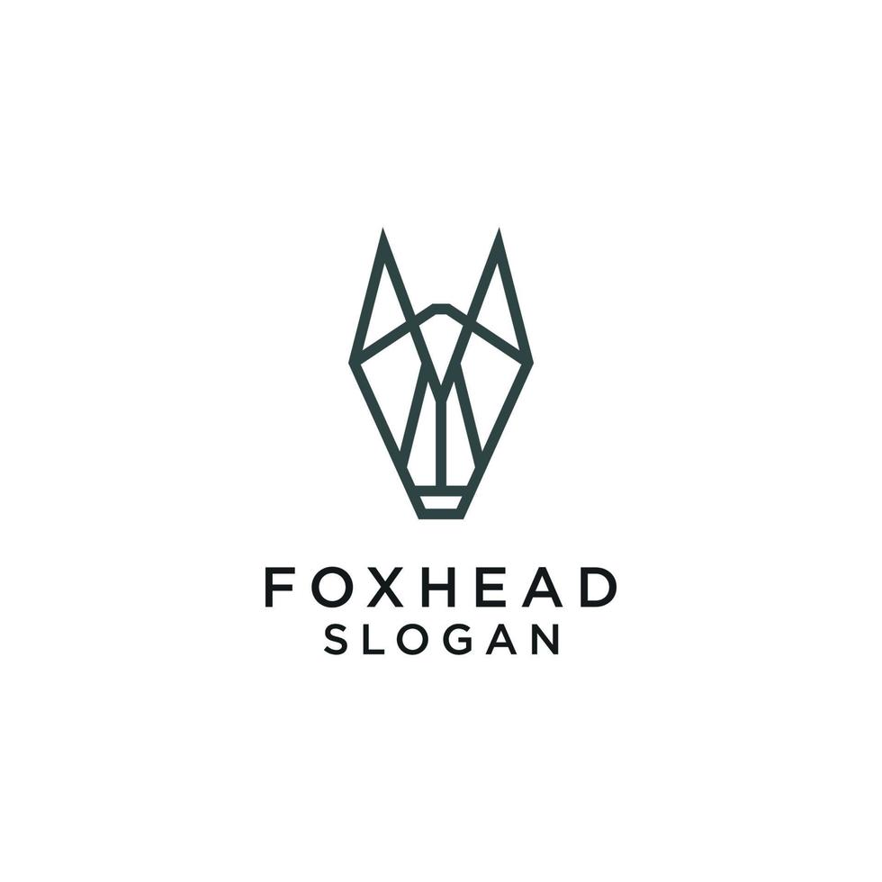 vetor de ícone de design de logotipo de cabeça de raposa