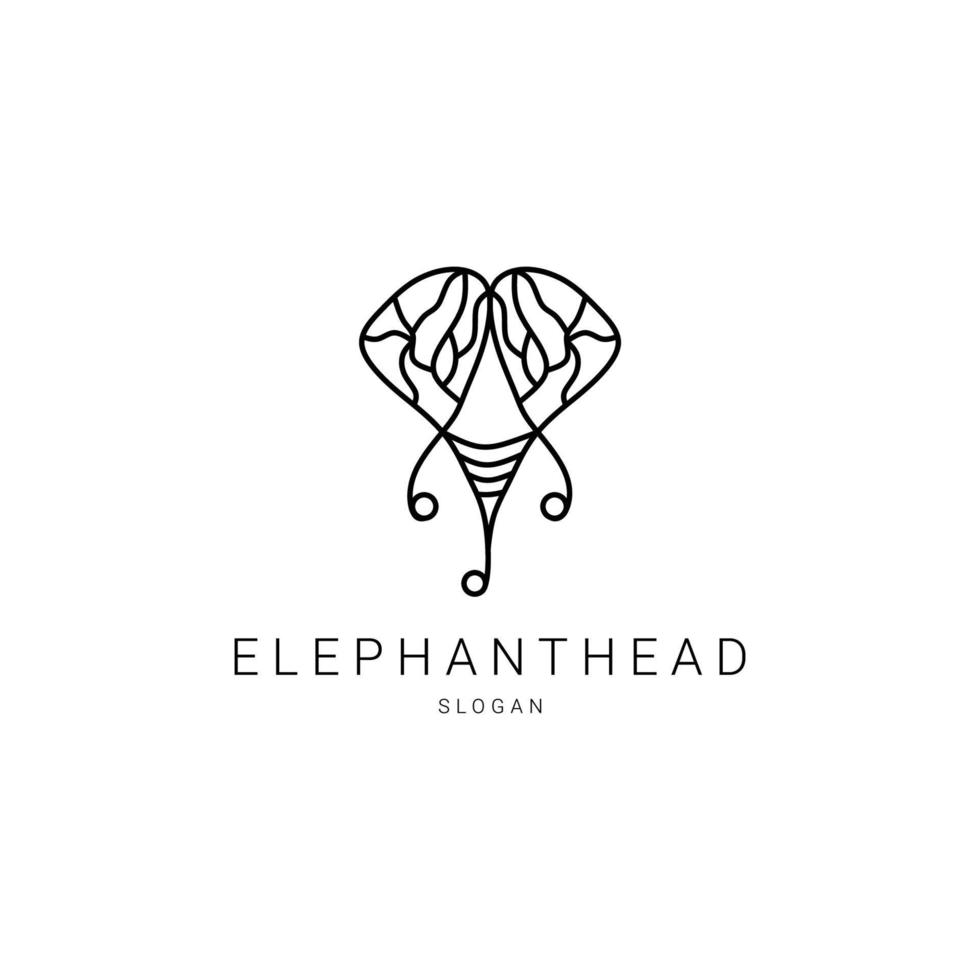 vetor de design de ícone de logotipo de elefante