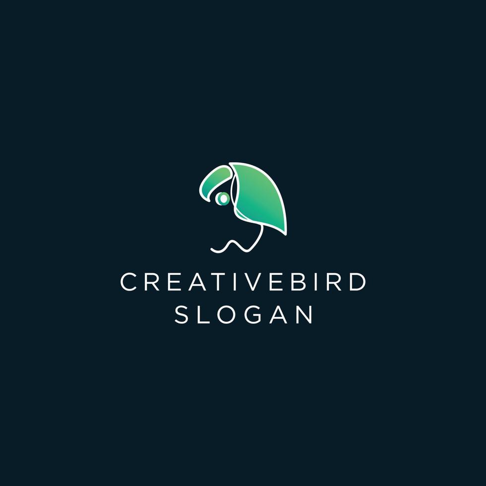 modelo de design de ícone de logotipo de arte de linha de pássaros vetor