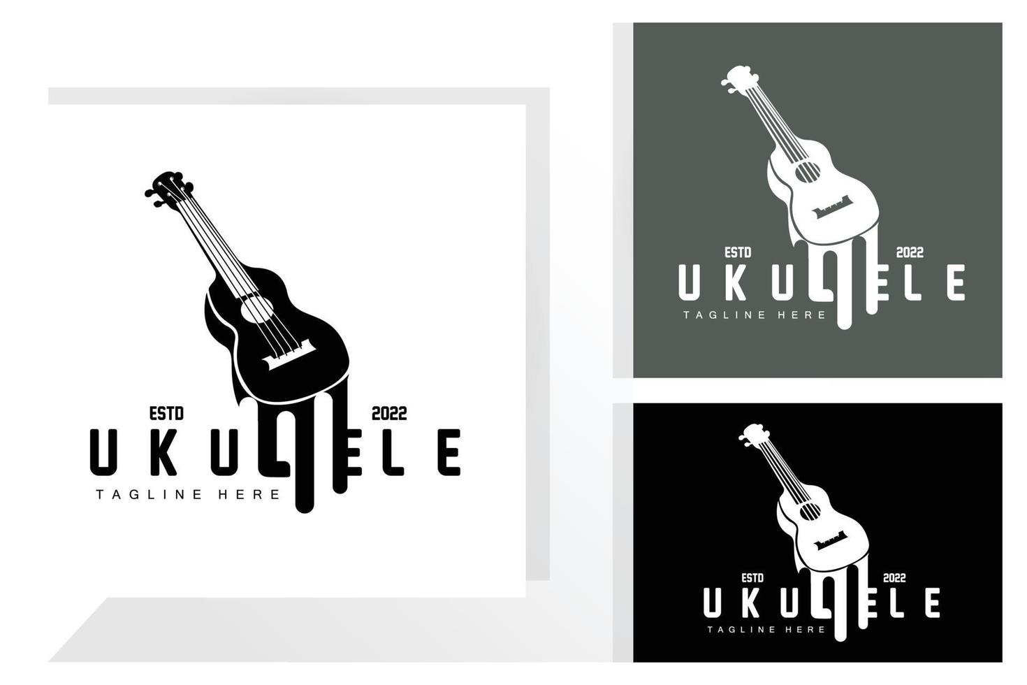 design de logotipo de música ukulele minimalista, vetor de guitarra ukulele. design de logotipo de ukelele