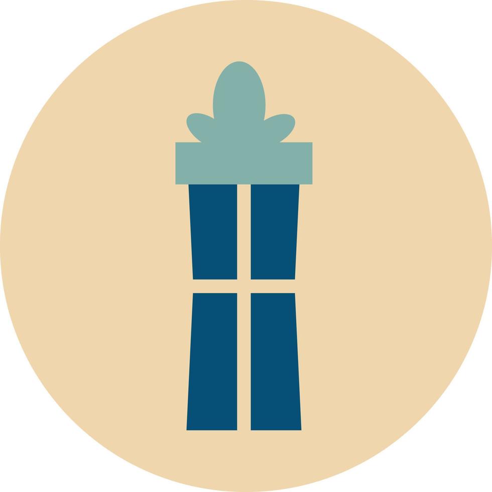 ícone de círculo de caixa de presente de natal vetor