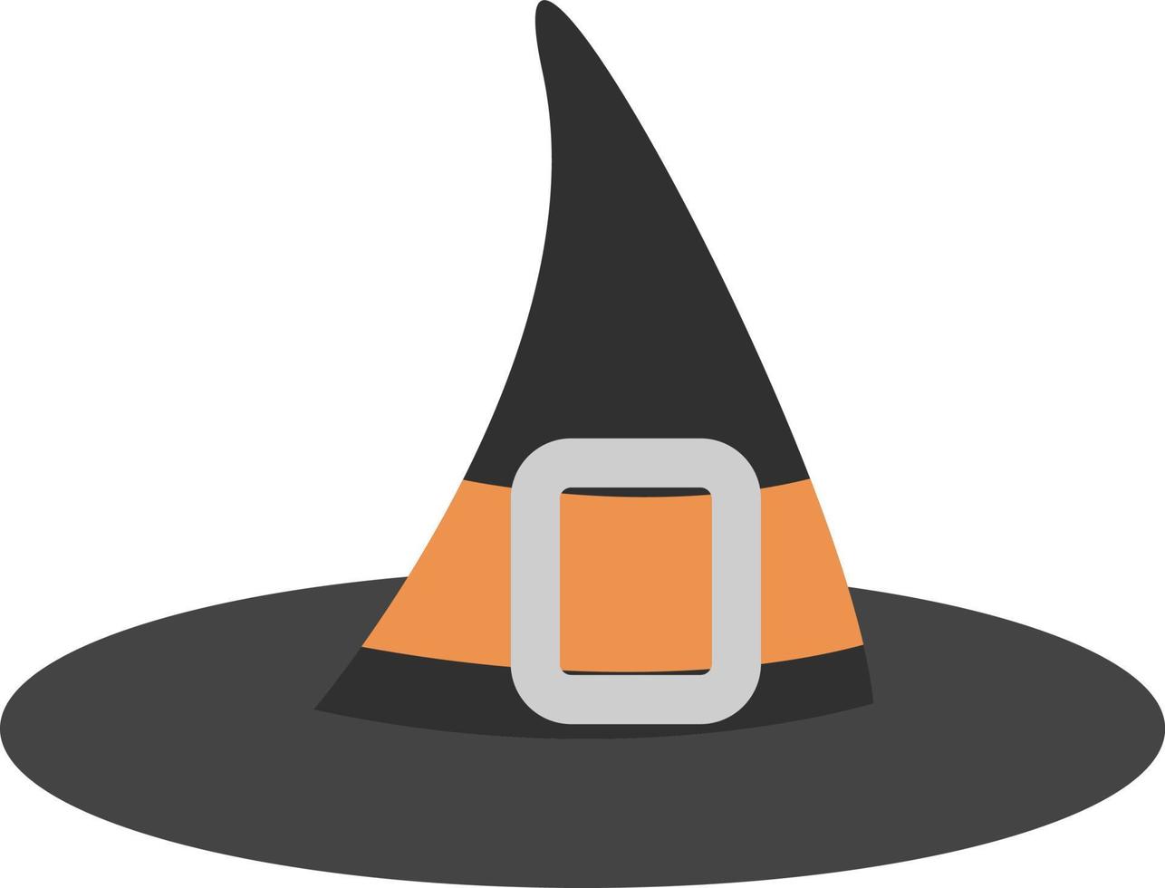 chapéu de bruxa preta, ilustração, vetor em um fundo branco.