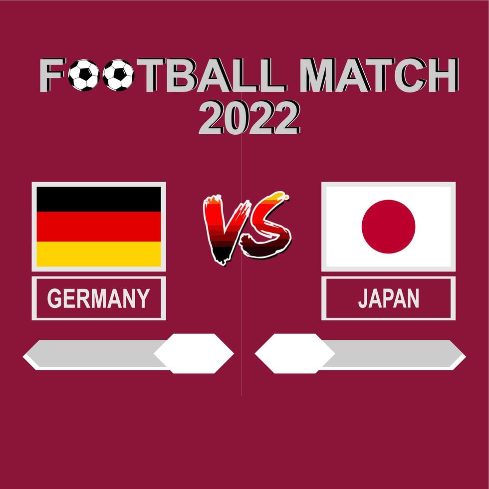 alemanha vs japão competição de futebol 2022 modelo vetor de fundo para cronograma, jogo de resultados