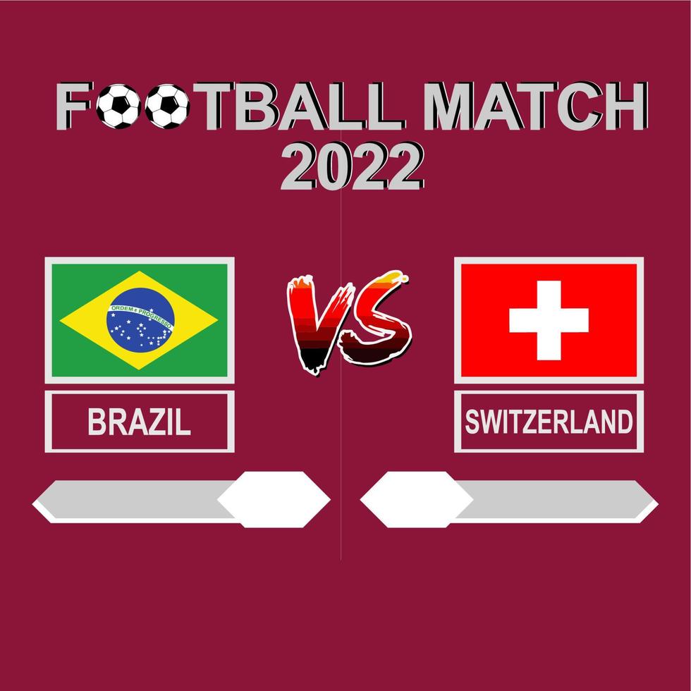 brasil vs suíça competição de futebol 2022 modelo vetor de fundo para cronograma, jogo de resultados